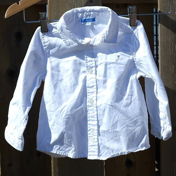JACADI PARIS Baby boy Oxford shirt - jacadi white 18 M Button Up Shirt - Picture 1 of 6
